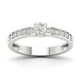 thumbnail image 1 of CARATS FOR YOU 1/5 cttw White Natural Diamond In 14K White Gold Solitaire with Accents Women Ring (0.2 Carat , I2-I3 Clarity, I-J Color) Ring Size-9, 1 of 6