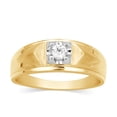 thumbnail image 1 of CARATS FOR YOU 1/6cttw White Natural Diamond Men's Solitaire Wedding Band Ring In 14K Yellow Gold Plated (0.16 Carat, I-J Color, I2-I3 Clarity), Ring Size-5.5, 1 of 6
