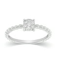 thumbnail image 1 of CARATS FOR YOU 1/9cttw White Natural Diamond In 14K White Gold Plated Fancy Wedding Ring (0.11 Carat, I2-I3 Clarity, I-J Color ), Ring Szie-7, 1 of 6