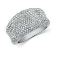 thumbnail image 1 of CARATS FOR YOU 14 KT White Gold Pave Concave Diamond Cigar Band Design Wide Ring 1.3 CT, Ring Size-8.5, 1 of 6