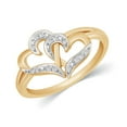 thumbnail image 1 of CARATS FOR YOU 14K Yellow Gold Double Heart Promise Ring with Round Natural Diamond (0.05 cttw, I-J Color, I2-I3 Clarity), Ring Size-7.5, 1 of 5