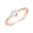 thumbnail image 1 of CARATS FOR YOU 14k Rose Gold 5/9cttw Diamond Ladies Single Stone Diamond Ring (0.56 Carat, I-J Color, I2-I3 Clarity), Ring Size-6.5, 1 of 6