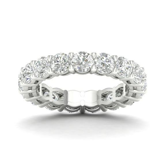 CARATS FOR YOU 4.04 Carat Diamond Eternity Bands with White Natural Diamond in 14K White Gold (I-J Color, I2-I3 Clarity), Ring Size-5.5