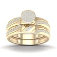 thumbnail image 1 of CARATS FOR YOU Halo Style Bridal Diamond Engagement Set In 14K Yellow Gold Plated (0.25 Carat, I-J Color, I2-I3 Clarity), Ring Size-11, 1 of 6