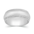 thumbnail image 1 of CARATS FOR YOU Milgrain Comfort Fit 8mm Band is Available in 14K White Gold Plated For Her & Him, 8mm Band Size-6.5, 1 of 6