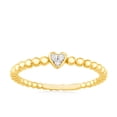 thumbnail image 1 of CARATS FOR YOU Petite Pave Heart Shape Ring White Natural Diamond In 10K Yellow Gold (0.03 Carat, I2-I3 Clarity, I-J Color), Ring Size-6.5, 1 of 5