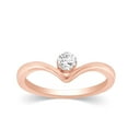 thumbnail image 1 of CARATS FOR YOU Round Cut 1/6 Cttw White Natural Diamond In 14K Rose Gold Plated Solitare Diamond Ring For Women's (0.16 Carat, I-J Color, I2-I3 Clarity), Ring Size-7.5, 1 of 3