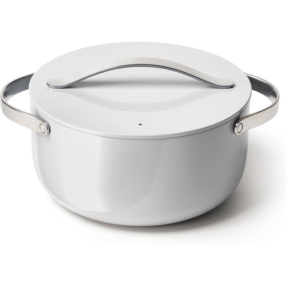 Caraway Nonstick Ceramic Dutch Oven Pot with Lid (6.5 qt, 10.5") - Oven Safe & Compatible with All Stovetops (Gas, Electric & Induction) - Gray