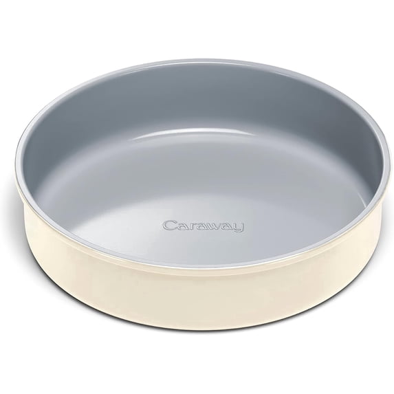 Caraway 9” Circle Pan - Non-Stick Ceramic Coating - Free From Forever Chemicals - Perfect for Birthday Cakes, Tartes, & More - Cream