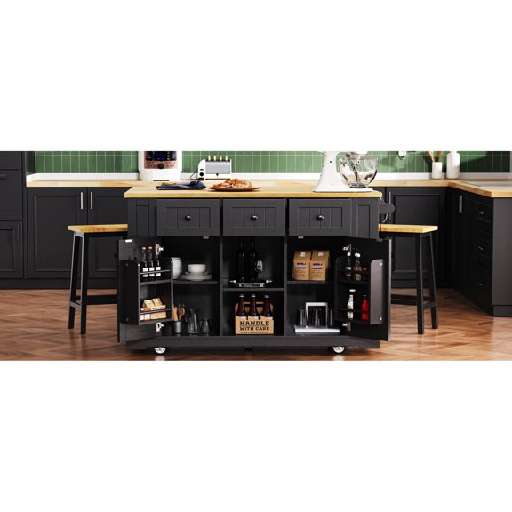 CARB Phase II MDF - 3 AC Outlets and 2 USB Ports - Kitchen Environment - Eco-friendly and Powered Usage