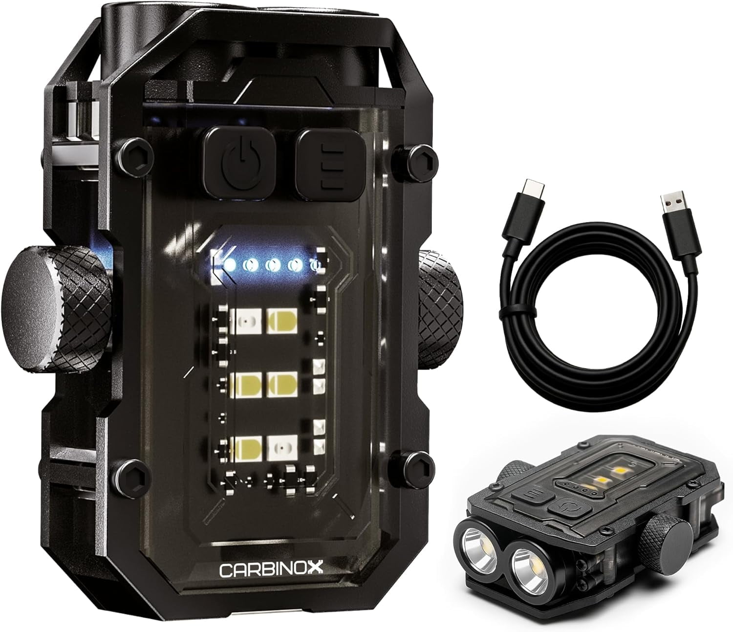 その他 KerBar Flashlight Insert Carbinox Flashlight Mini, 300 Lumens Rechargeable LED+COB Light