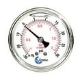 thumbnail image 1 of CARBO Instruments 1-1/2" Pressure Gauge, Stainless Steel Case, Chrome Plated Brass Connection, Lqiuid Filled, Compound Vacuum -30 Hg - 0 - 30 psi BACK Mount 1/8" NPT, 1 of 3
