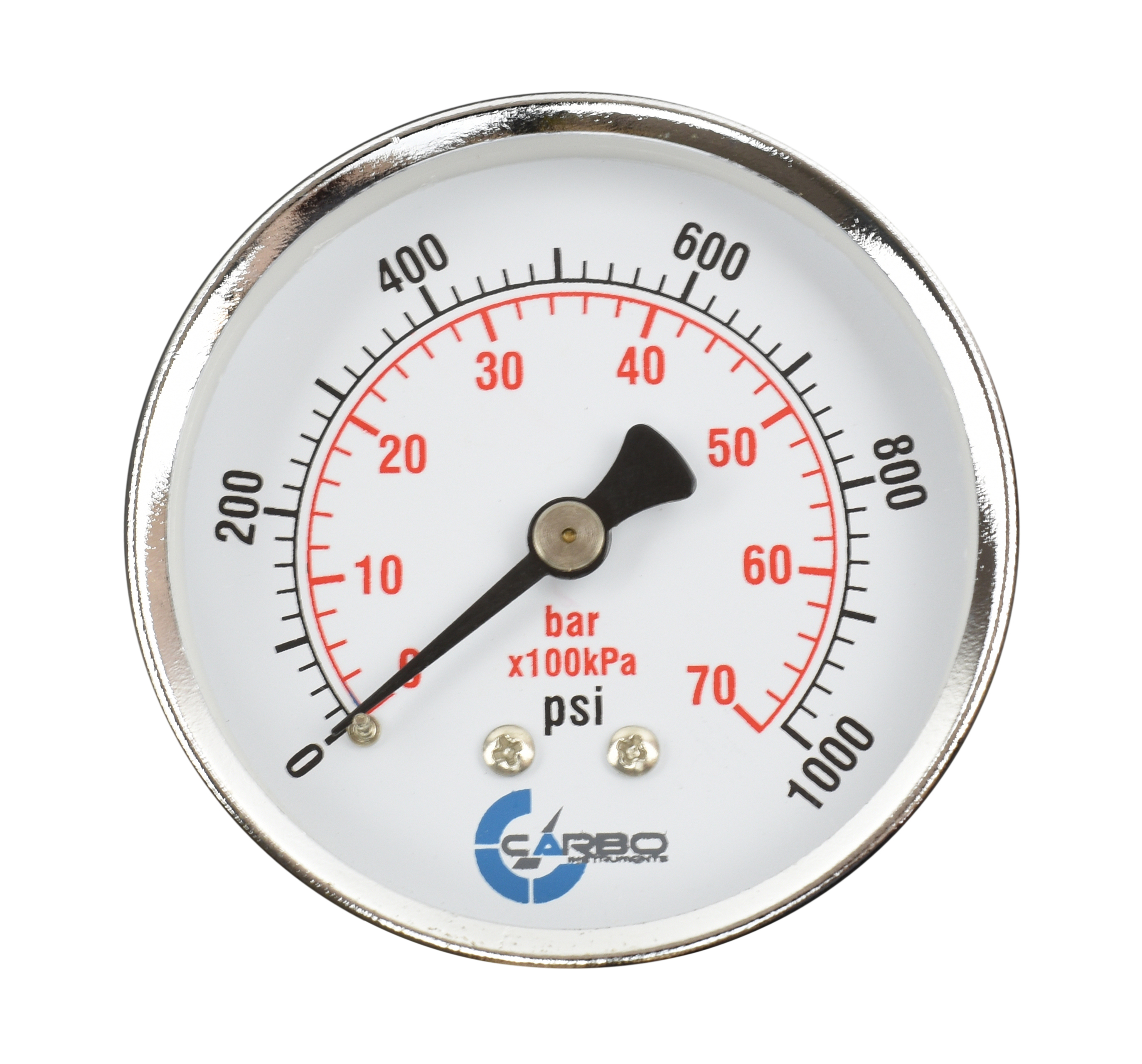 2-1/2 Pressure Gauge - Chrome Plated Steel Case, 1/4NPT, Lower Mnt. 300 PSI | Australia