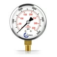 thumbnail image 1 of CARBO Instruments 2- 1/2" Pressure Gauge, Chrome Plated Steel Case, Dry, 0-5000 psi/kPa, Lower Mount 1/4" NPT, 1 of 6