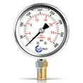 thumbnail image 1 of CARBO Instruments 2 1-2" Pressure Gauge, Stainless Steel Case, Chrome Plated Brass Connection, Lqiuid Filled, 0-400 psi/kPa, Lower Mount 1/4" NPT, 1 of 6