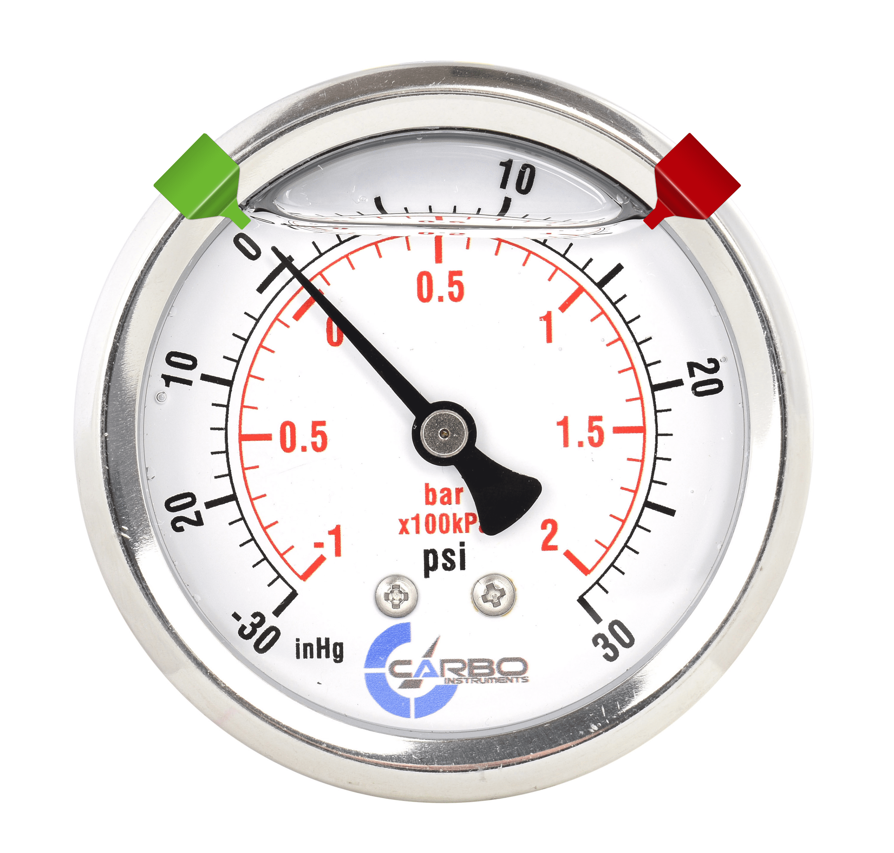 2.5" Chrome Pressure Gauge – 160 PSI, 1/4" NPT Back Mount For Air, Water, Oil Systems