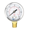 thumbnail image 1 of CARBO Instruments 2" Pressure Gauge, Chrome Plated Steel Case, Dry, 0-60 psi/kPa, Lower Mount 1/4" NPT, 1 of 2