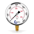 thumbnail image 1 of CARBO Instruments 4" Pressure Gauge, Chrome Plated Steel Case, Dry, 0-6000 psi/kPa, Lower Mount 1/4" NPT, 1 of 6