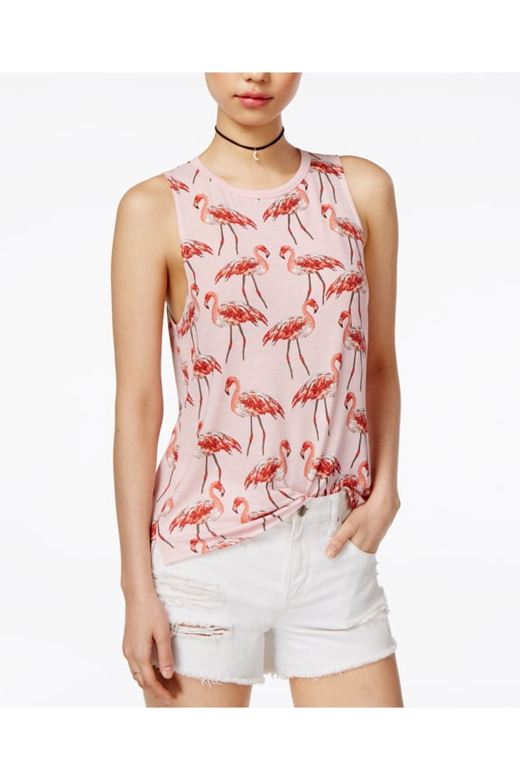 Womens New 1346 Pink Flamingos Top XL B+B