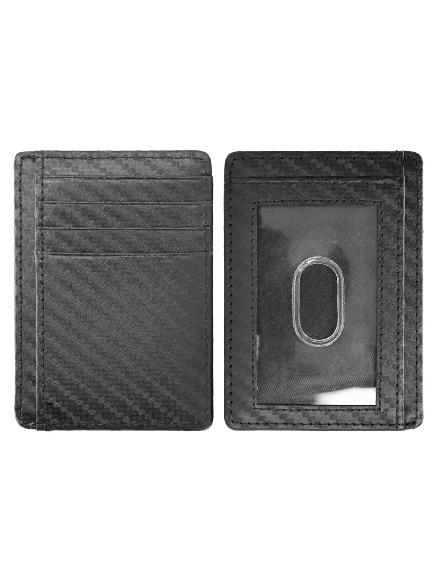 George Men's Carbon Fiber Front Pocket Wallet, Black