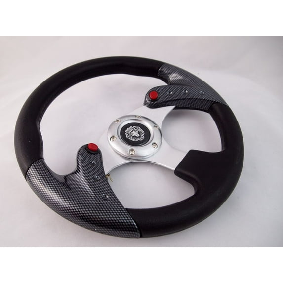 CARBON Steering Wheel with Adapter Ez-go POLARIS Ranger Club car Harley Kubota"