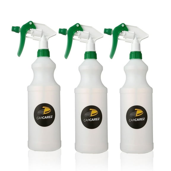 CarCarez Heavy Duty Chemical-Resistant Spray Bottle, 32oz, Adjustable Nozzle, 3 Pack