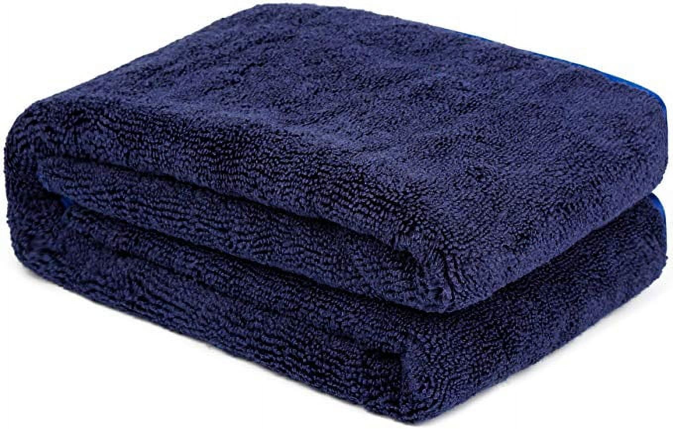 CARCAREZ Large Water Absorbing Microfiber Drying Towel for Auto Car RV Truck, 500 GSM, 25x36 inch, Blue