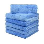 CARCAREZ Microfiber Towels for Cars, Car Drying Wash Detailing Buffing Polishing Towel with Plush Edgeless Microfiber Cloth, 450 GSM 16x16 in. Pack of 6