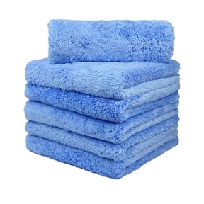 Carcarez Microfiber Car Towels 6 Pack, 16x16 Inch 450 GSM Plush Edgeless Cloth for Drying and Detailing