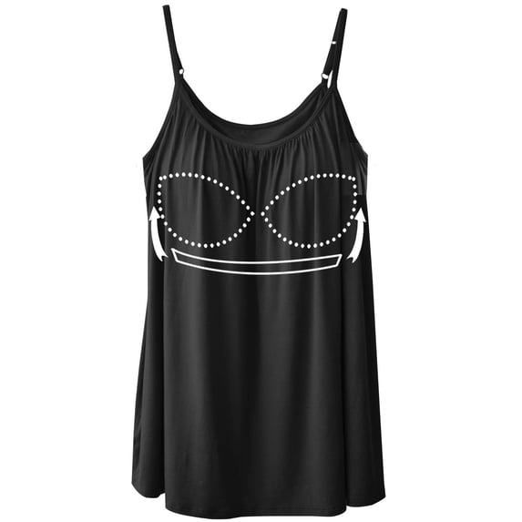 CARCOS Camisoles for Women with Built in Bra Adjustable Straps Plus Size Cami Sleeveless Summer Tops Swing Flowy Tanks
