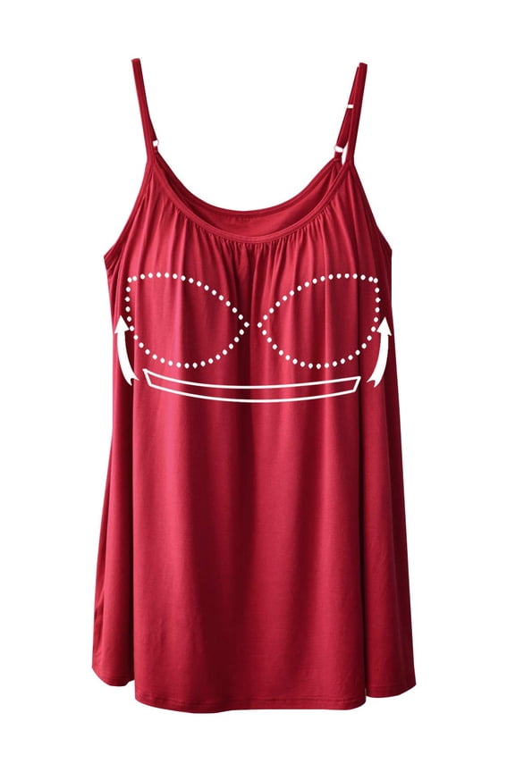 Camisoles for Women with Built in Bra Adjustable Straps Plus Size Cami Sleeveless Summer Tops Swing Flowy Tanks
