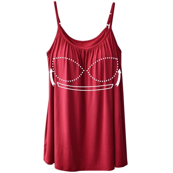 CARCOS Camisoles for Women with Built in Bra Adjustable Straps Plus Size Cami Sleeveless Summer Tops Swing Flowy Tanks