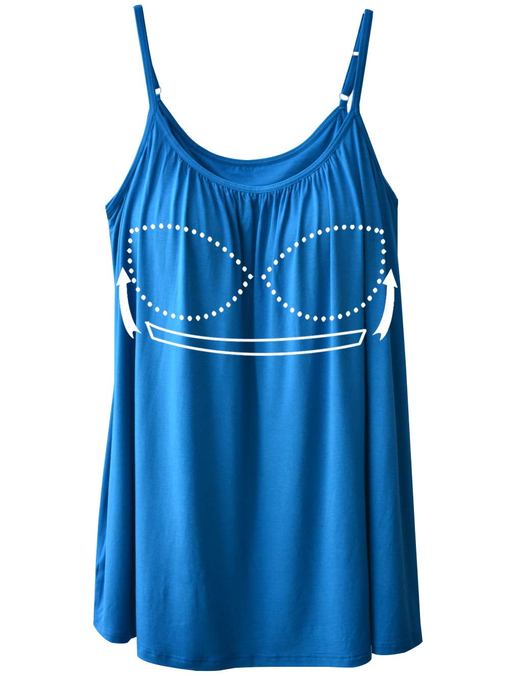 CARCOS Camisoles for Women with Built in Bra Adjustable Straps Plus Size  Cami Sleeveless Summer Tops Swing Flowy Tanks 