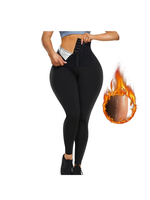 Sauna Sweat Shapewear Pants High Waisted Corset Leggings for Women Thermo Workout Suit Weight Loss Leggings Silver,X-Large