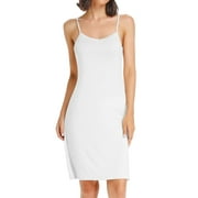 CARCOS Women's Dress Slips Basic Adjustable Spaghetti Strap Cami Under Dress White, XL