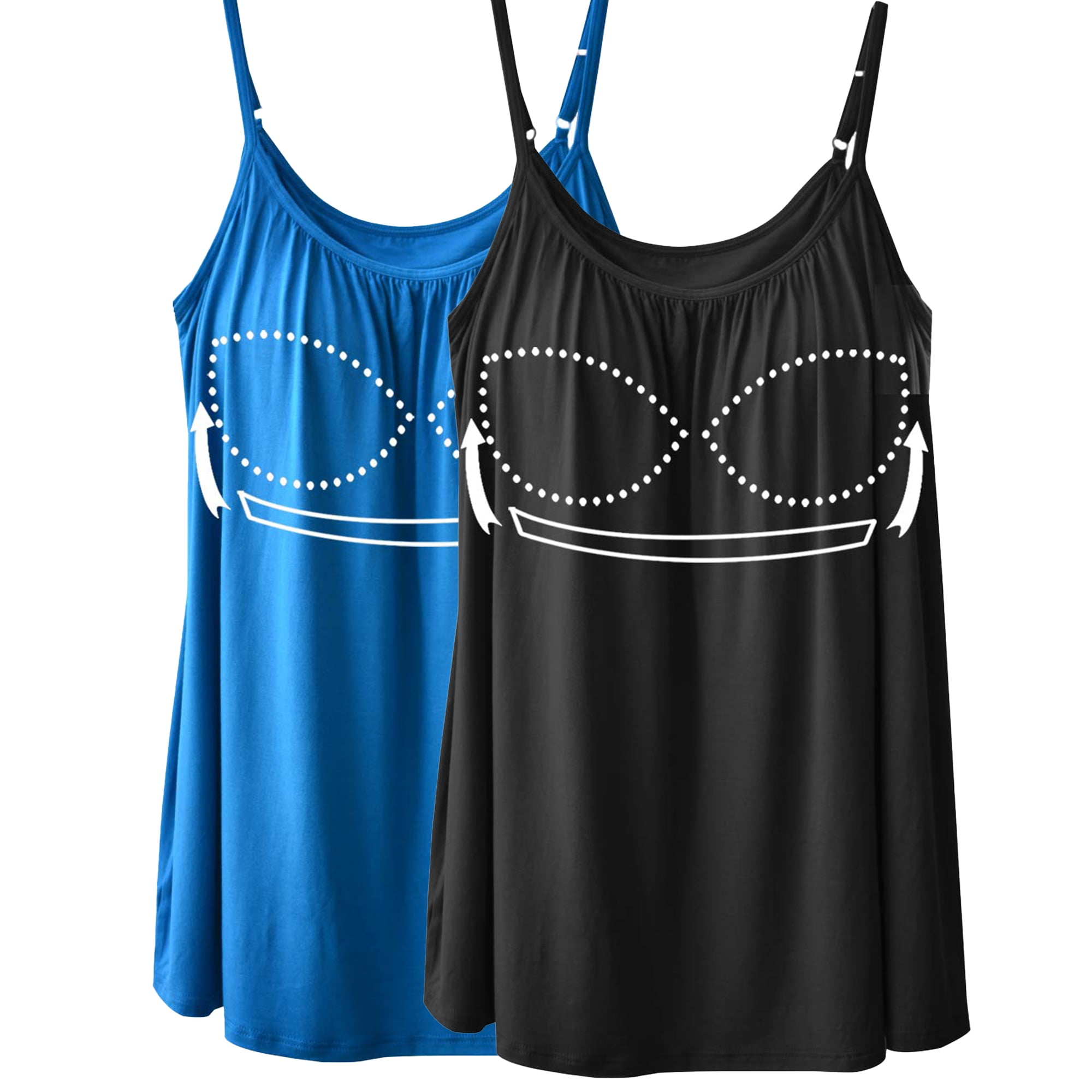 CARCOS Camisoles for Women with Built in Bra Adjustable Straps