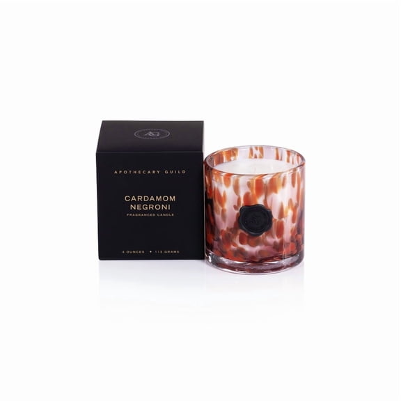 CARDAMOM NEGRONI Zodax Apothecary Guild Opal Glass Mini 4 oz Scented Jar Candle