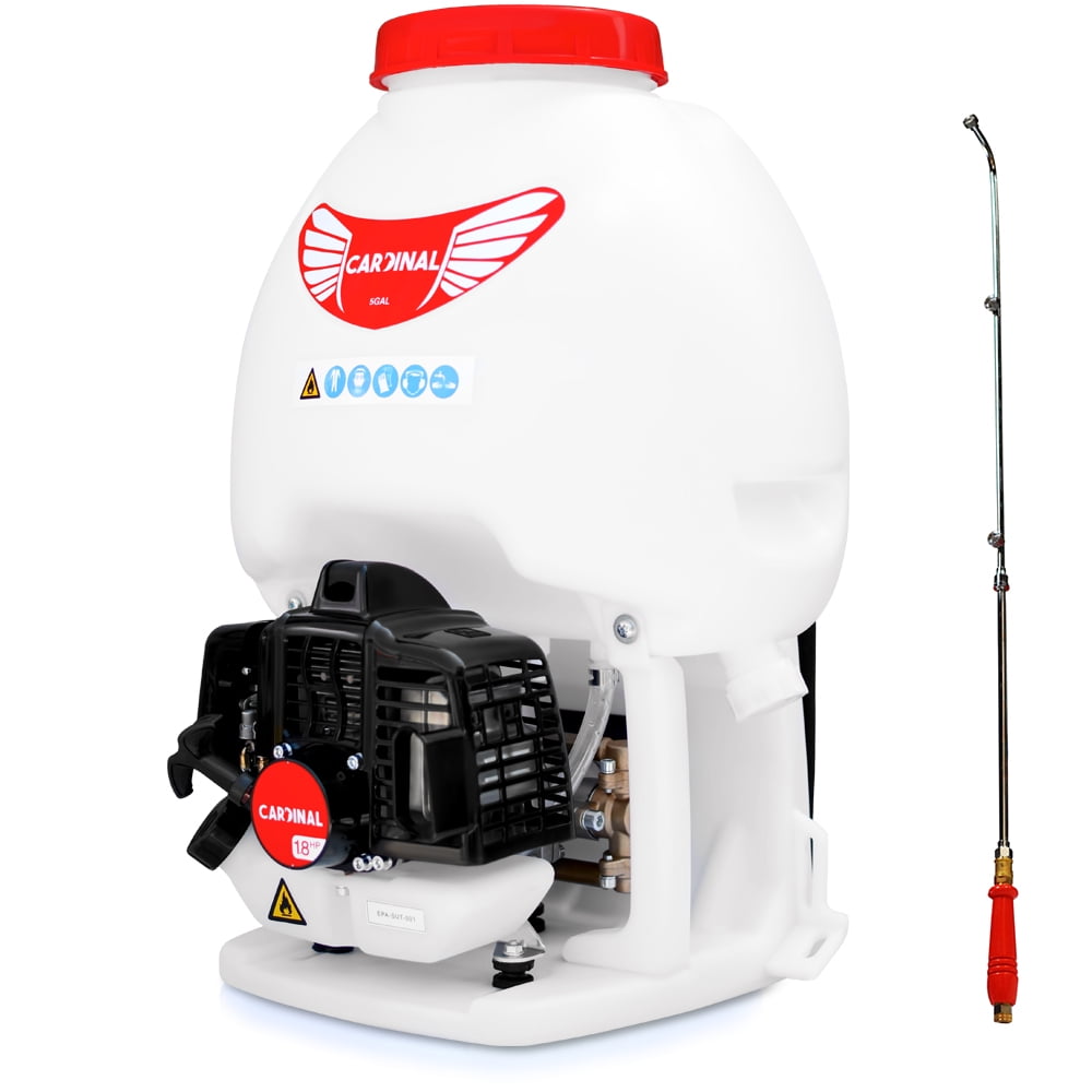CARDINAL 1.8HP Gas Powered Backpack Sprayer 435 PSI Pump and 5 Gallon ...
