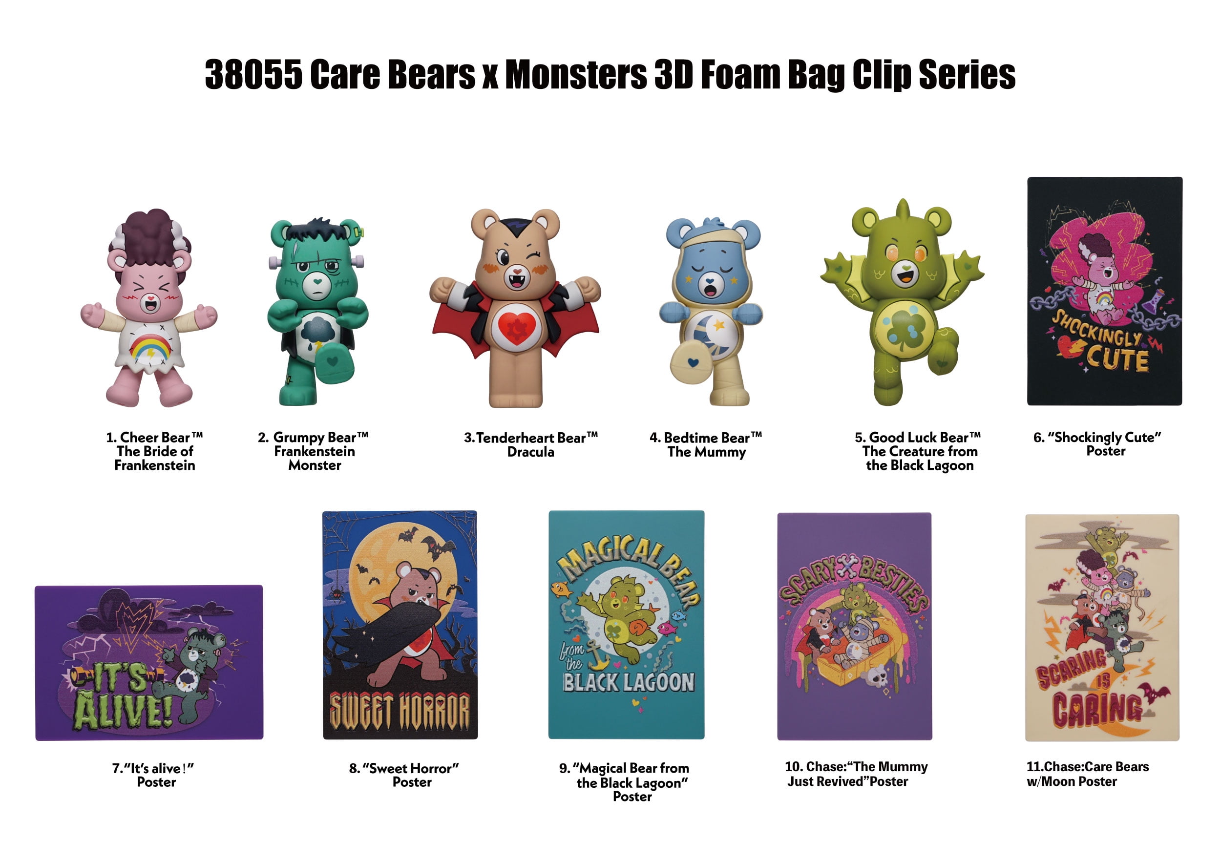 CARE BEARS X UNIVERSAL MONSTERS 3D FOAM BAGCLIP - Walmart.com