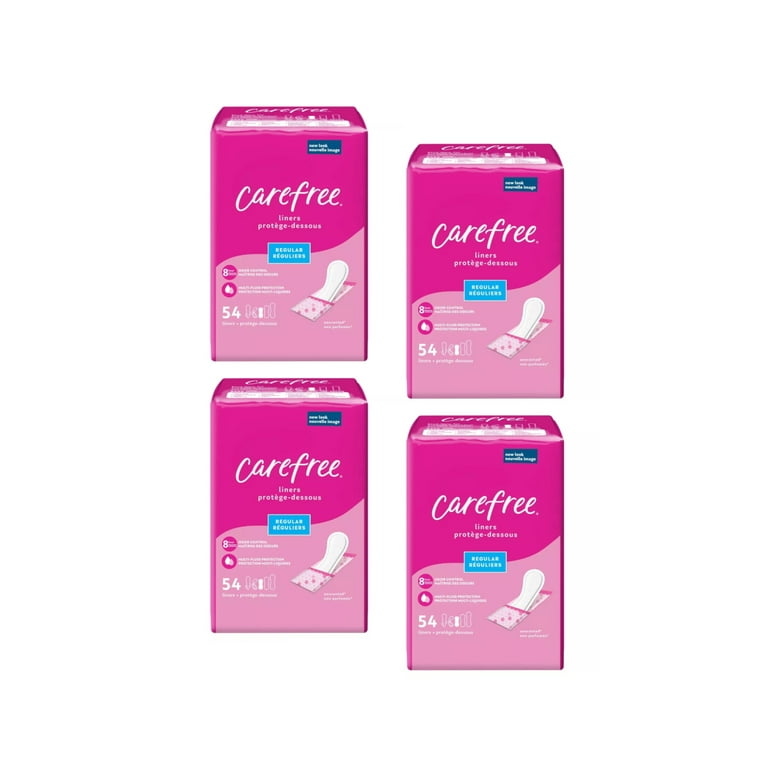 CAREFREE Acti-Fresh Body Shape Regular To Go Pantiliners, Unscented 54 ea  (Pack of 4)