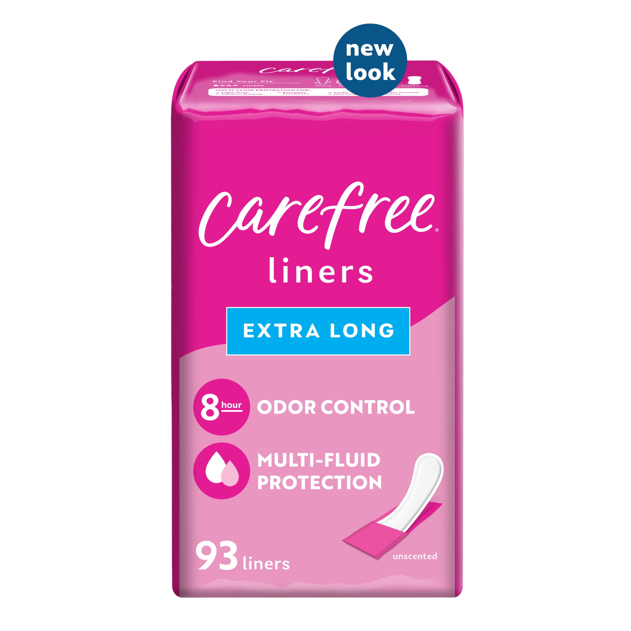 Carefree EXTRA LONG ACTIFRESH Panty Liners, 93 Ct, 8 Hour Odor Control