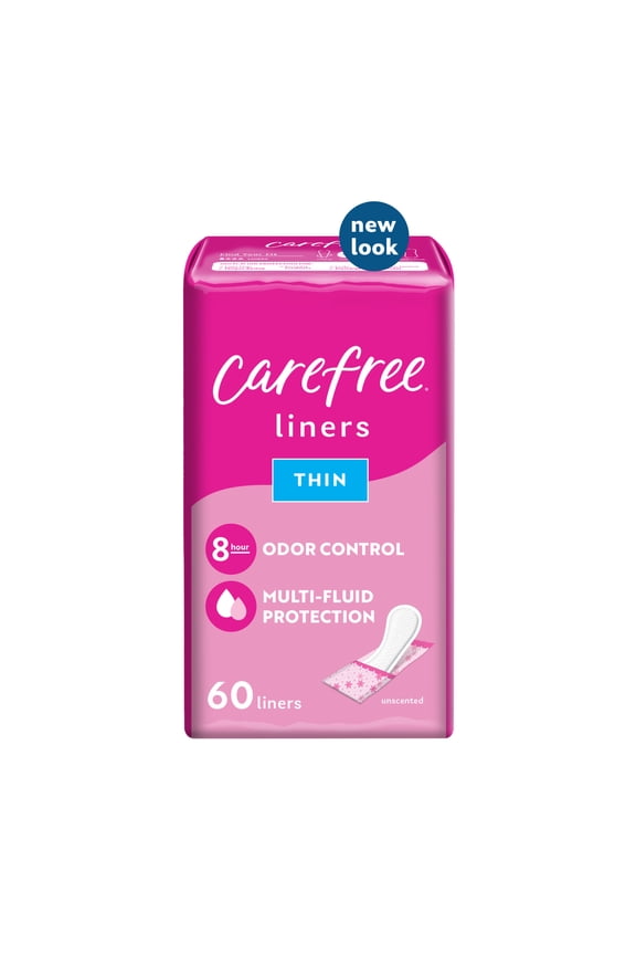 Panty Liners, Thin, To Go, Unscented, 60ct