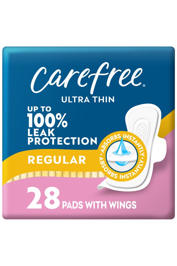 Ultra Thin Pads with Wings, Regular Absorbency, 28 Ct
