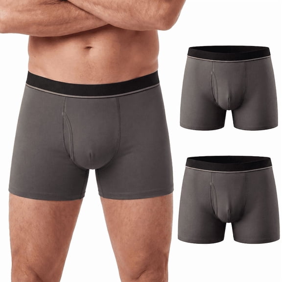CARER Gray Mens Incontinence Briefs Washable Bladder Control Underwear for Men Size S 2 Pack