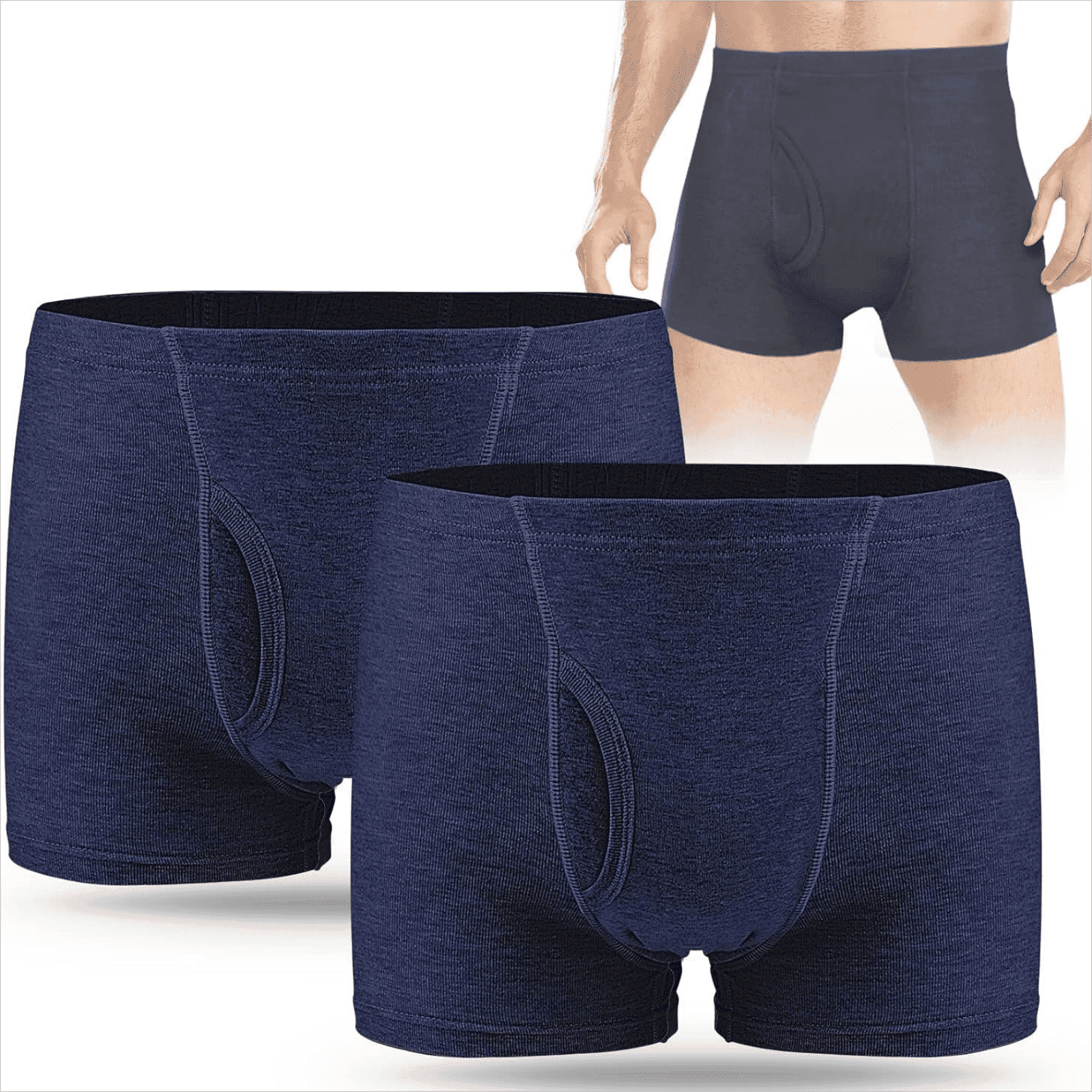 Customer reviews for CARER Mens Incontinence Underwear Urinary Leakproof  Cotton Underwear for Men Washable Reusable Incontinence Boxer Briefs 2-Pack  | Walmart.com