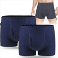 thumbnail image 1 of CARER Mens Incontinence Underwear Urinary Leakproof Cotton Underwear for Men Washable Reusable Incontinence Boxer Briefs 2-Pack, 1 of 8