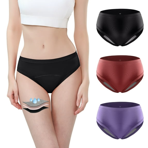 CARER Overnight Period Underwear for Women Heavy Flow, Reusable Leakproof Menstrual Panties 3 Pack