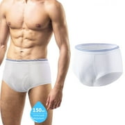 CARER Washable Incontinence Underwear for Men Reusable Bladder Control Briefs for Men, Built in Incontinence Pad