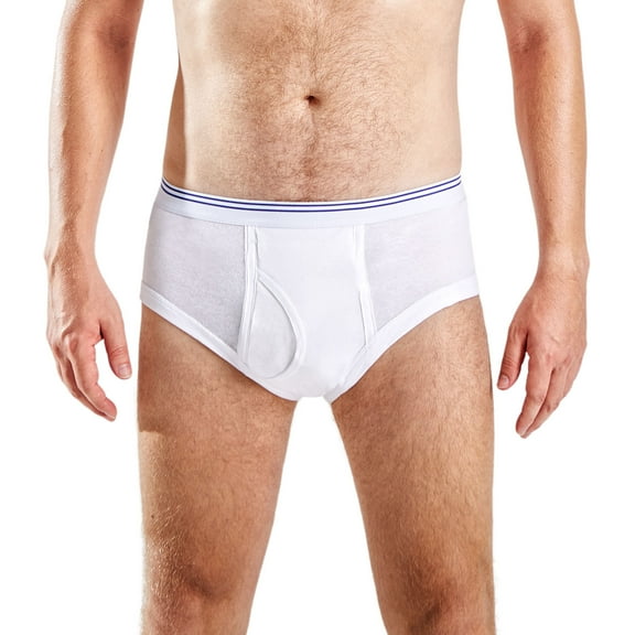 CARER Washable Urinary Incontinence Briefs Built in Front Absorbent Leak Proof Underwear for Men 1 Pack