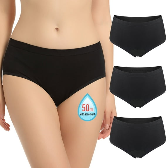 CARER Womens Period Underwear, Leakproof Postpartum Menstrual Panties for Heavy Flow 3 Pack